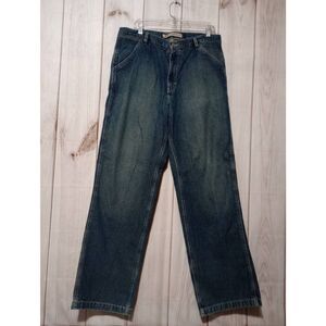 Express‎ Precision Fit Wide Leg Worker Jeans Mens 36x34 Blue Workwear Relaxed
